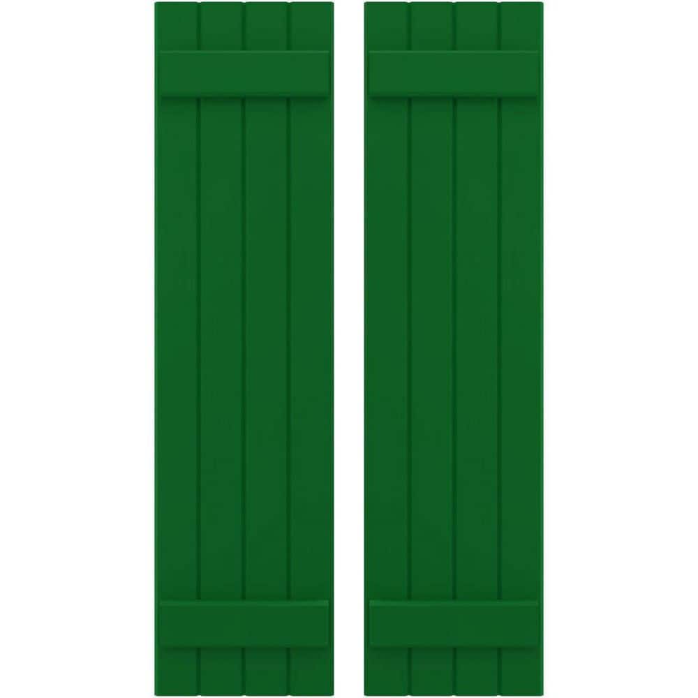 14 in. W x 41 in. H Americraft 4 Board Exterior Real Wood Joined Board and Batten Shutters Viridian Green price history on PriceWatchPro