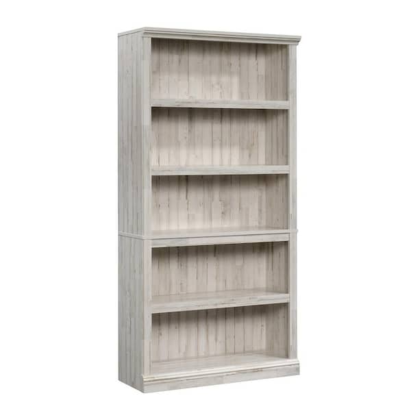 SAUDER 69 in. White Plank Engineered Wood 5-Shelf Bookcase