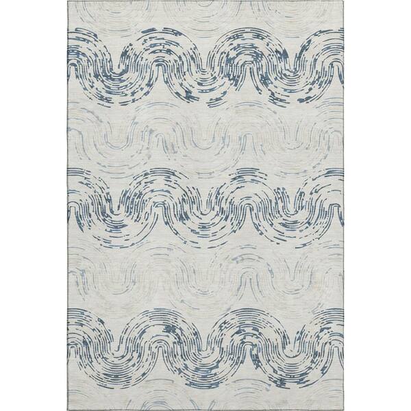 Mayfield Premium Machine Washable Abstract AMF2461 Ivory 10 ft. x 14 ft. Area Rug