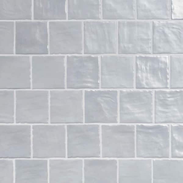 Ivy Hill Tile Amagansett Sky Blue 4 in. x 4 in. Mixed Finish Ceramic Wall Tile (5.38 sq. ft. / case)