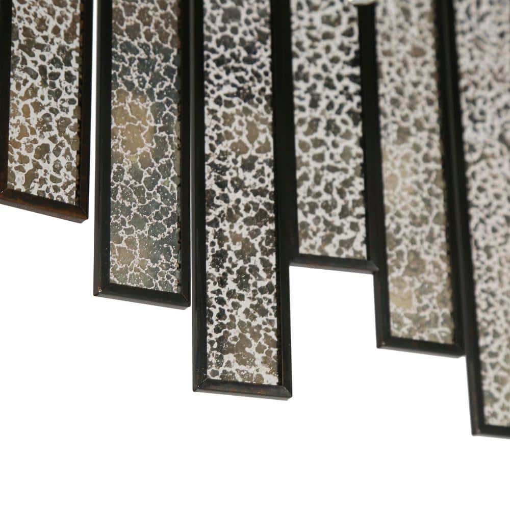 Matte Black and Mercury Glass 6-Light Linear Chandelier