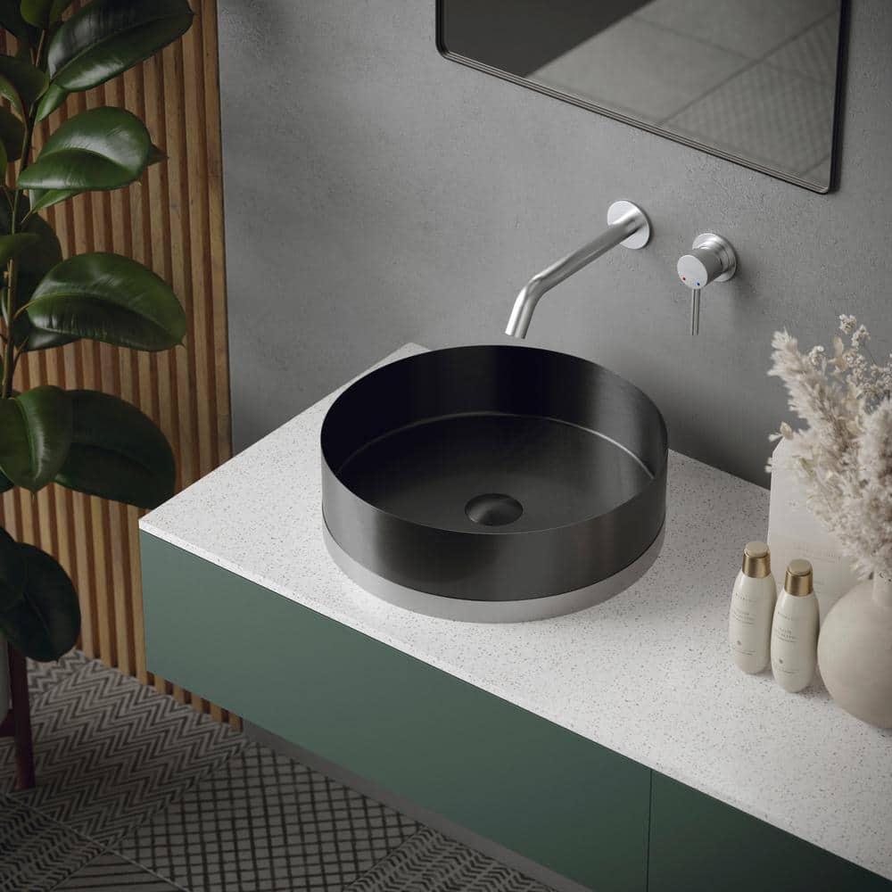 Stainless Steel Single Handle Wall-Mount Bathroom Faucet