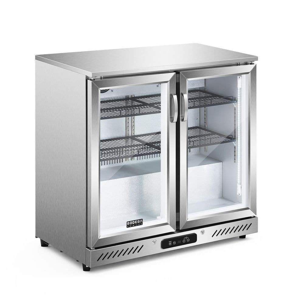 35 in. 7.4 cu. ft. Back Bar Cooler with 2 Glass Sliding Doors, LED Lighting, Counter Height Cooler Refrigerator in Black price history on PriceWatchPro