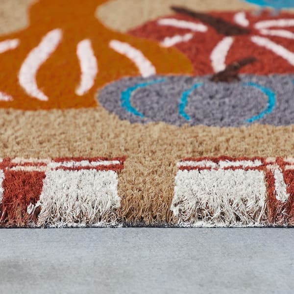 Harvest Gourdy Indoor/Outdoor Multi-Color Coir Doormat, 18 in. x 30 in.
