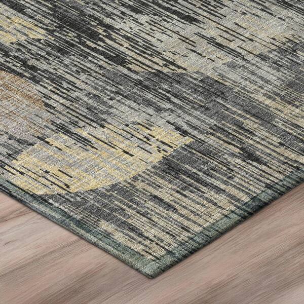 Chantille Machine Washable Indoor/Outdoor Abstract ACN3162 Black 2 ft. x 7 ft. Runner Rug
