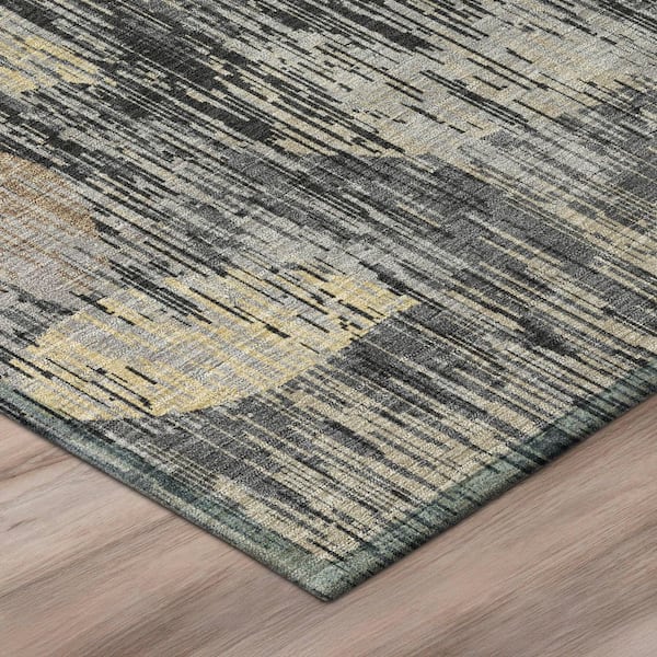 Chantille Machine Washable Indoor/Outdoor Abstract ACN3162 Black 5 ft. x 7 ft. 6 in. Area Rug