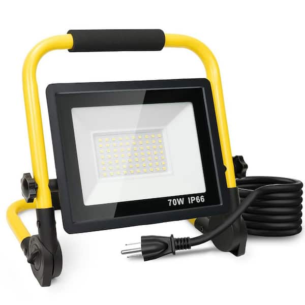 Rectangular 110 Voltage 10000 Lumens LED Cord Work Light with 5 ft. Cord, IP66 Waterproof Flood Light for Outdoor