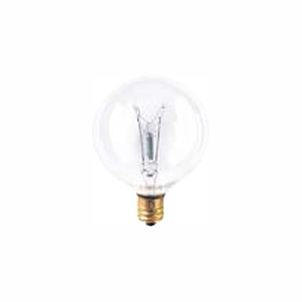 Bulbrite 25-Watt Warm White Light G16.5 (E12) Candelabra Screw Base Dimmable Clear Incandescent Light Bulb, 2700K (40-Pack)