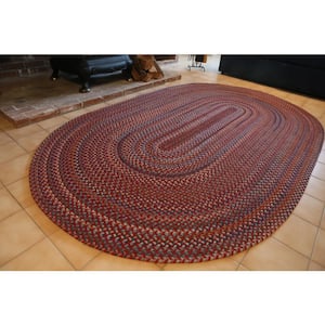 Annie Red Velvet 2 ft. x 3 ft. Oval Indoor Braided Area Rug