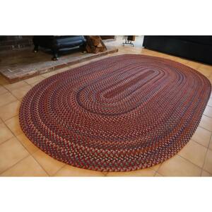 Annie Red Velvet 2 ft. x 4 ft. Oval Indoor Braided Area Rug