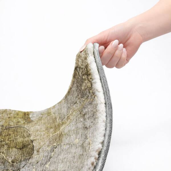 Dream Shag Premium Machine Washable Abstract ADS689 Olive 2 ft. x 3 ft. Accent Rug