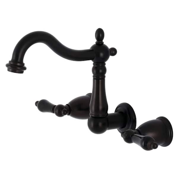 Kingston Brass Duchess 2-Handle Wall Mount Bathroom Faucet in Oil Rubbed Bronze