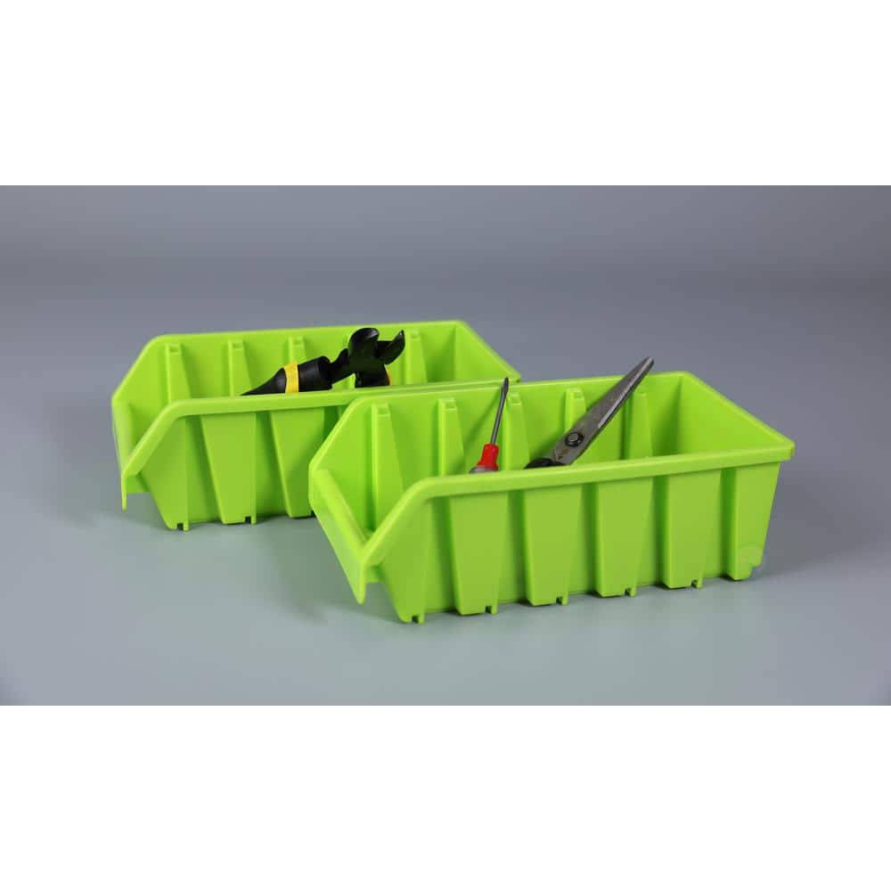 Set of 6 Green Collapsible Square Storage Bins
