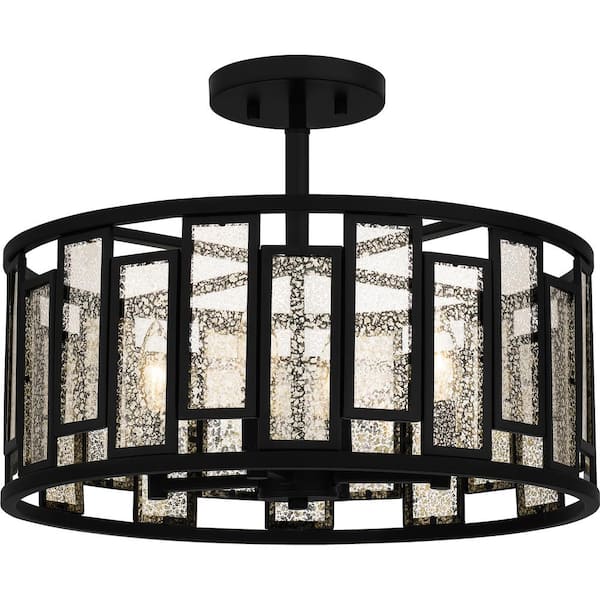 Quoizel Bankston 18.25 in. 4-Light Matte Black Semi-Flush Mount