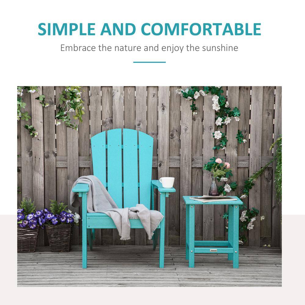 Turquoise HDPE Adirondack Chair with Wide Seat and High Back