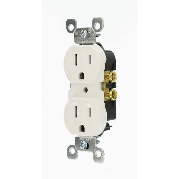 Leviton M12-05320-WMP 15 Amp Duplex Receptacle Grounded White 10-Pack 