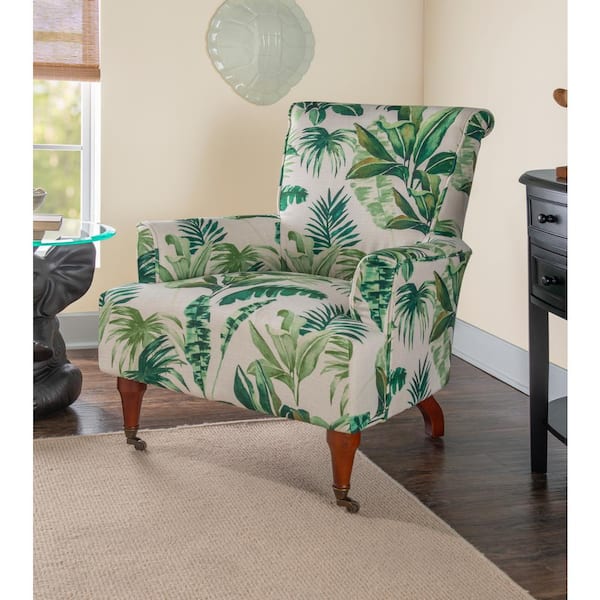 leaf print armchair