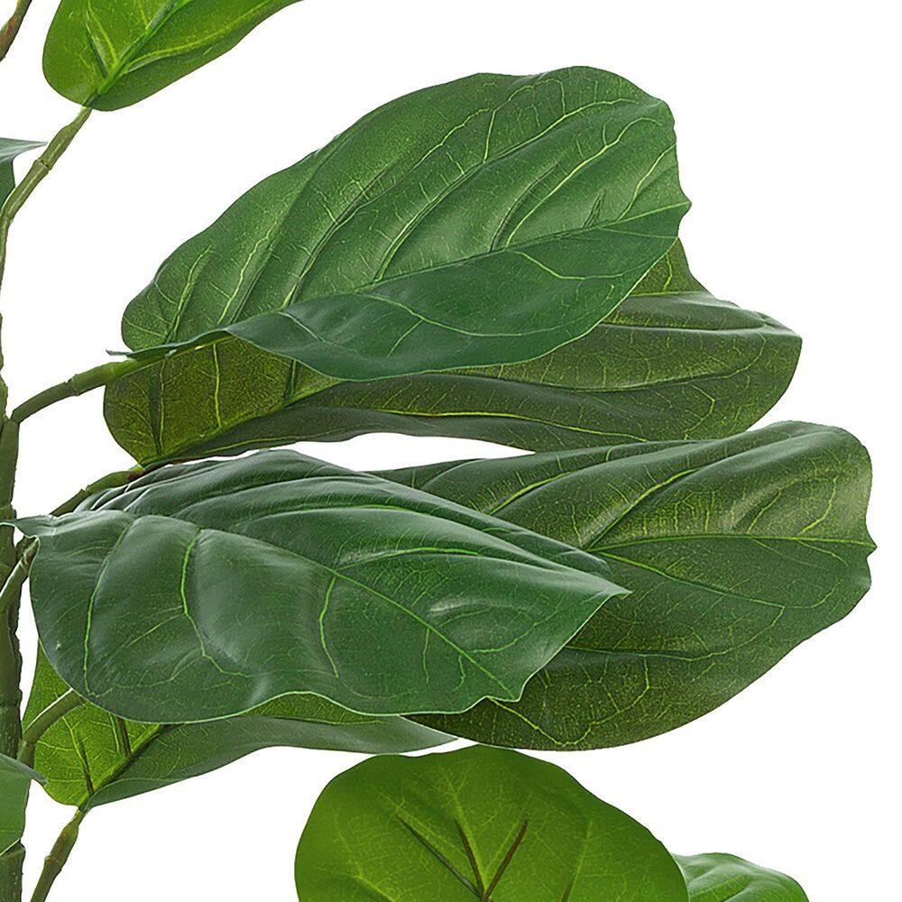 47'' Green Plastic Fiddle Leaf Fig Tree in Black Pot