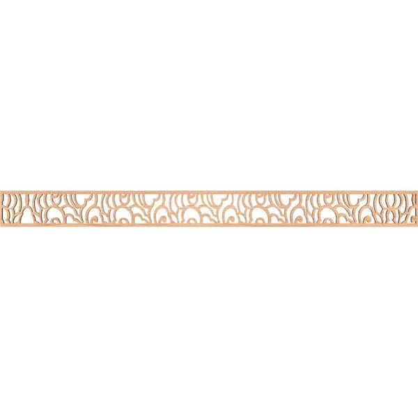Ekena Millwork Springfield Fretwork 0.25 in. D x 46.375 in. W x 4 in. L Hickory Wood Panel Moulding