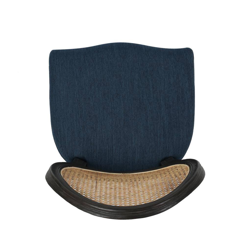 Elegant Navy Blue High-Back Wooden Side Chair Set of 2