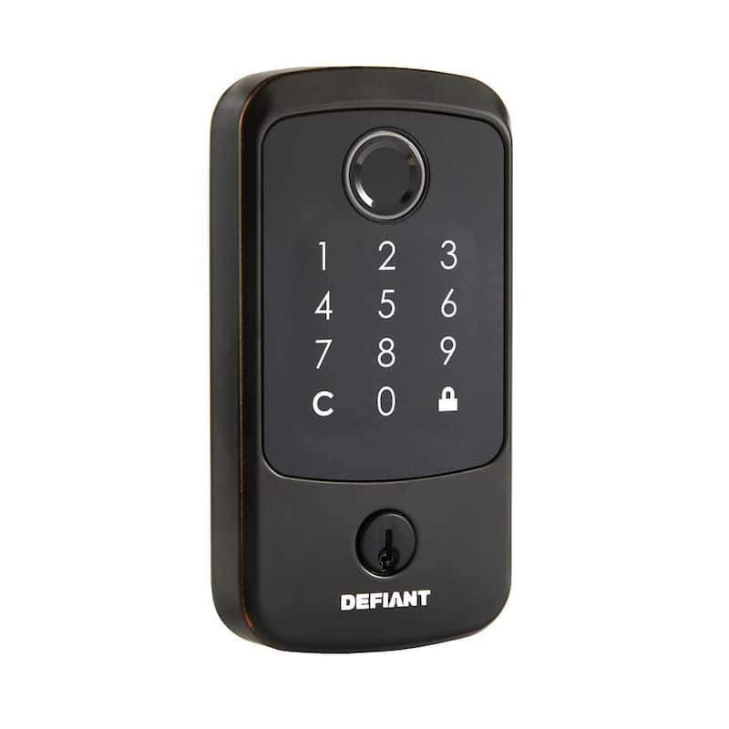 Hubspace Aged Bronze Square Biometric Fingerprint Electronic Touchpad Deadbolt