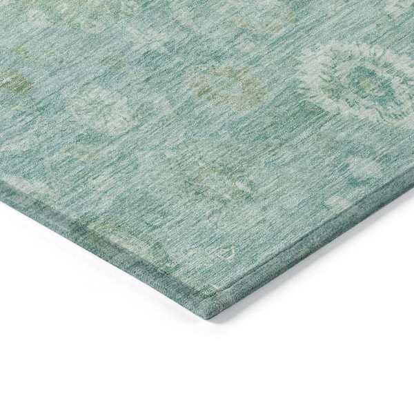 Chantille Machine Washable Indoor/Outdoor Abstract ACN1770 Teal 8 ft. x 10 ft. Area Rug