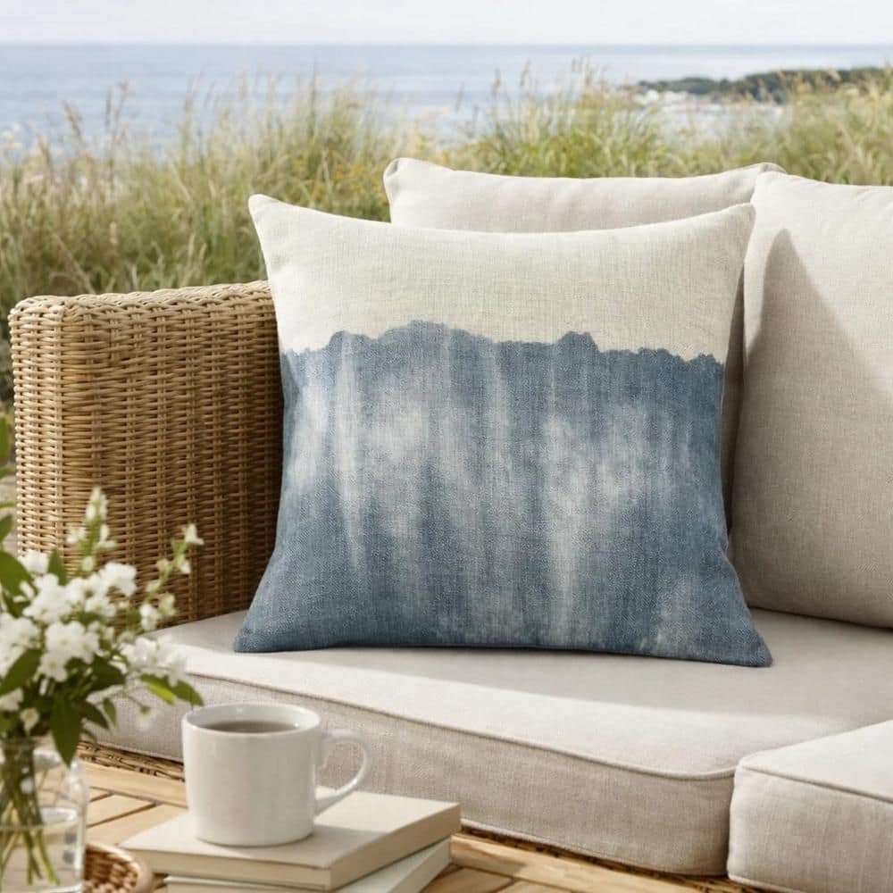 Blue and White Flax Linen Watercolor Design 20 in. x 20 in. Throw Pillow price history on PriceWatchPro
