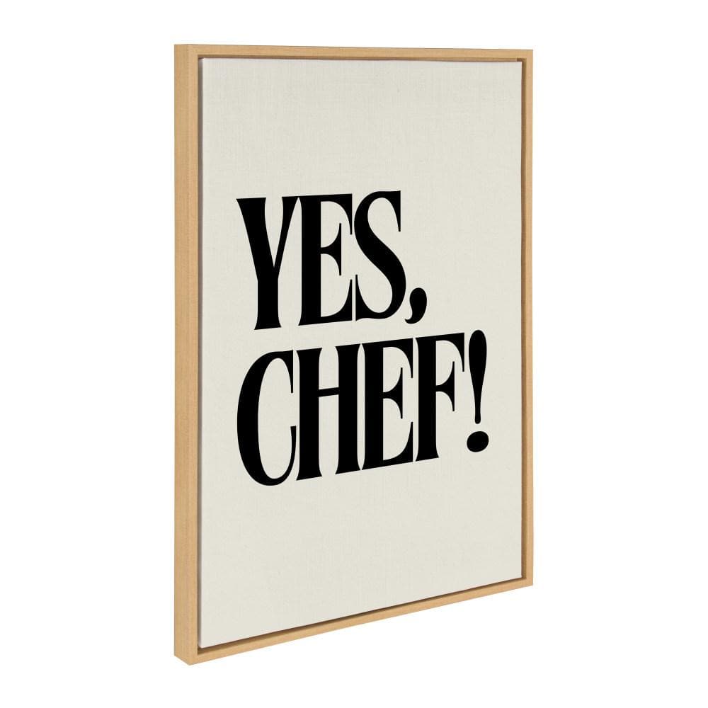 Natural Framed Canvas Print with Bold Black Text, 23x33