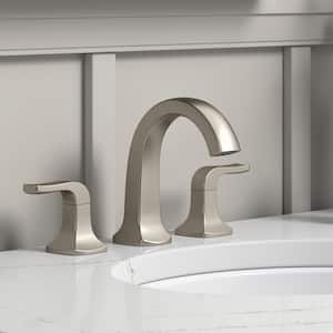 Rubicon 8 in. Widespread Double Handle High Arc Bathroom Faucet in Vibrant Brushed Nickel