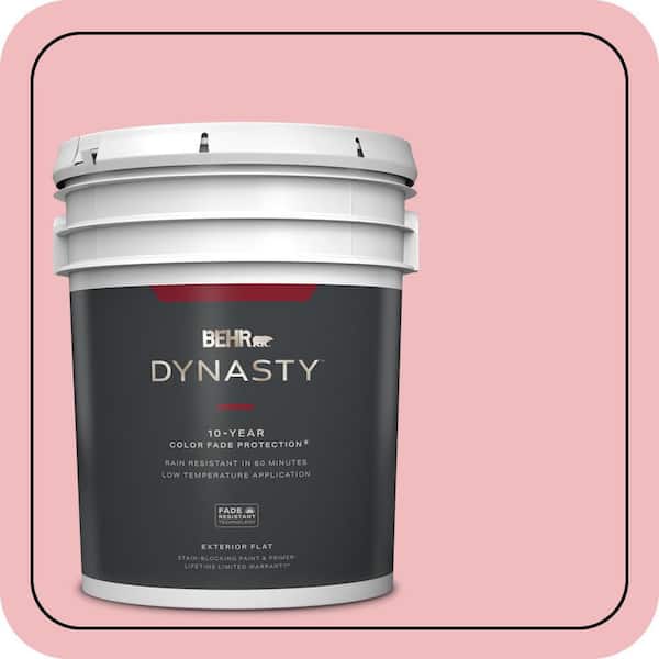 BEHR DYNASTY 5 gal. #P160-2 Blush Rush Flat Exterior Stain-Blocking Paint & Primer