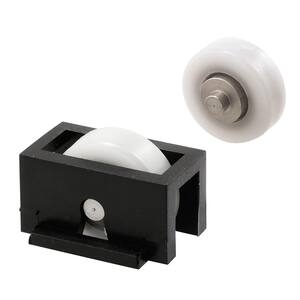 3/4 in., Black Plastic, Sliding Window Roller with Stainless Steel Ball bearing