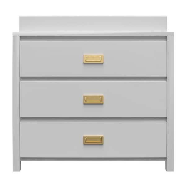 Little Seeds Haven 36 in. W, MDF, 3 Drawer Dove Gray Changing Dresser