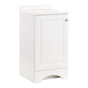 18.5 in. W x 18 in. D x 33.6 in. H Freestanding Bath Vanity in White with White Cultured Marble Top