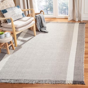 Montauk Ivory/Gray Doormat 2 ft. x 3 ft. Striped Border Gradient Area Rug