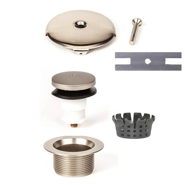 PF WaterWorks Toe Touch Tub Drain Trim Kit, Brushed Nickel