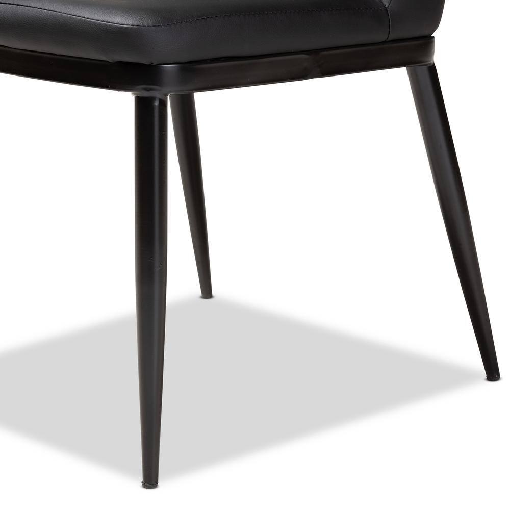 Darcell Black Faux Leather Upholstered Dining Chair Set