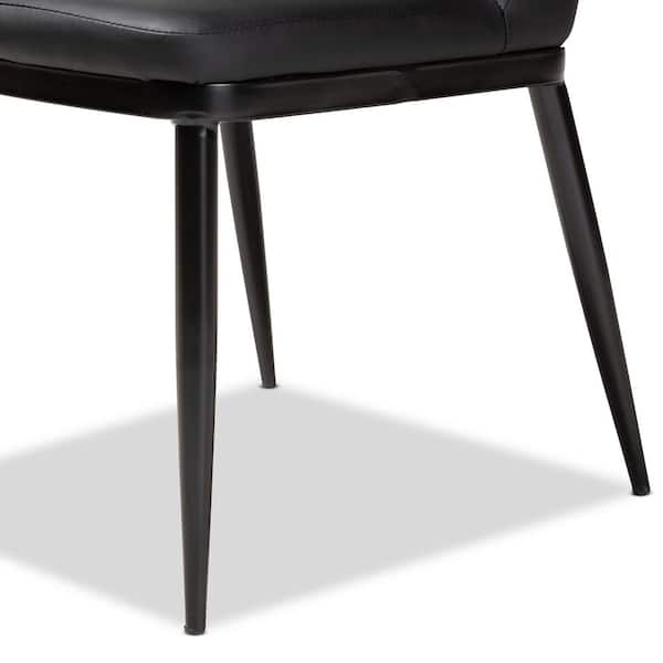 Baxton Studio Darcell Black Faux Leather Upholstered Dining Chair