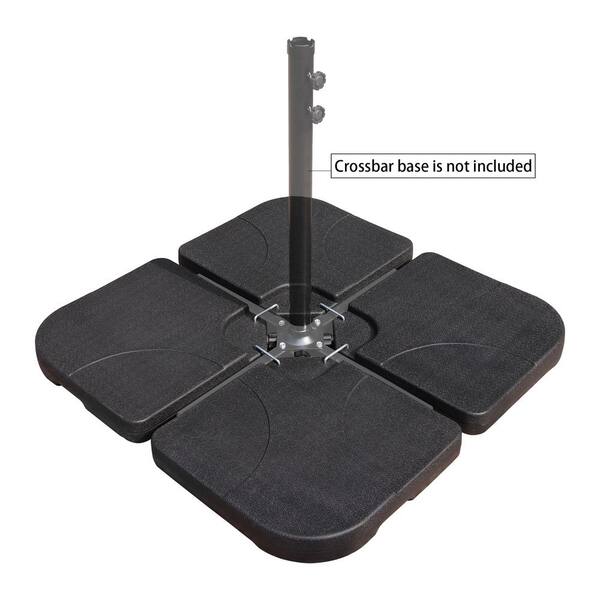 Maypex 130 Lbs Capacity Weighted Cantilever And Offset Patio Umbrella Base In Black 4 Piece 300293 The Home Depot Offset Patio Umbrella Base, Patio Umbrella Base Weights