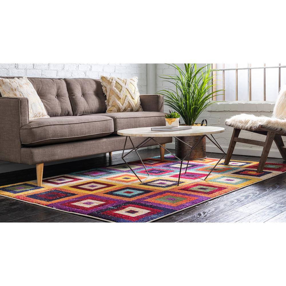 Vibrant Splash Rectangular Indoor Easy-Care Rug 3'3" x 5'3"