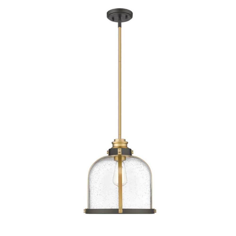 Bronze and Brass 12" Glass Dome Pendant Light