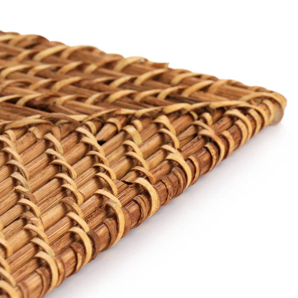 16" Brown Rattan Woven Rectangular Placemat