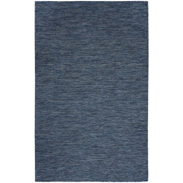 Nourison Practical Solutions Navy Blue 5 ft. x 7 ft. Diamond Contemporary Area Rug