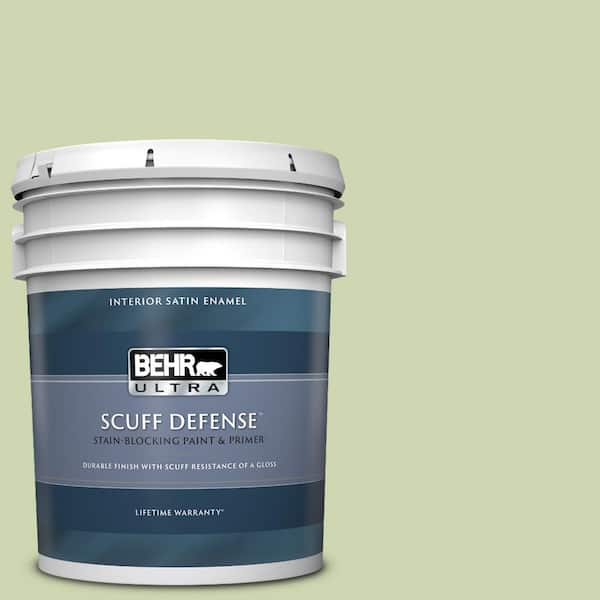 BEHR ULTRA 5 gal. #M360-3 Avocado Whip Extra Durable Satin Enamel Interior Paint & Primer