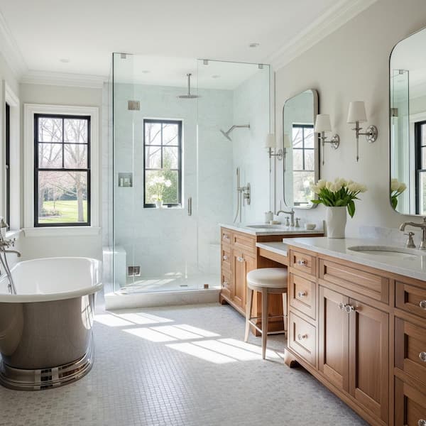 3-Spray Patterns Round Fixed Shower Head 10 and 6 in. with 2.5 GPM Ceiling Mount Dual Shower Heads in Brushed Nickel