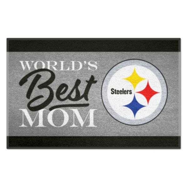 FANMATS Pittsburgh Steelers World's Best Mom Black 1.5 ft. x 2.5 ft. Starter Area Rug