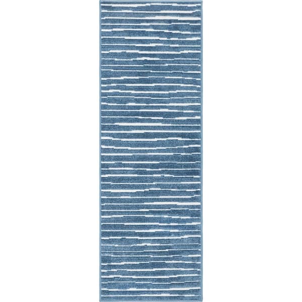 Unique Loom Sabrina Soto Blue 2 ft. x 6 ft. Ola Indoor/Outdoor Runner Rug