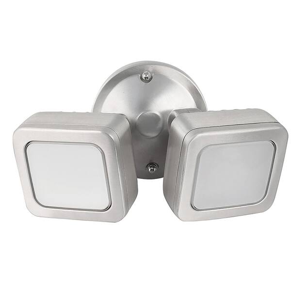 Feit Electric 36-Watt Stainless Outdoor Security Mini Dual Head Dusk to Dawn Photocell Sensor Integrated LED Flood Light (4-Pack)