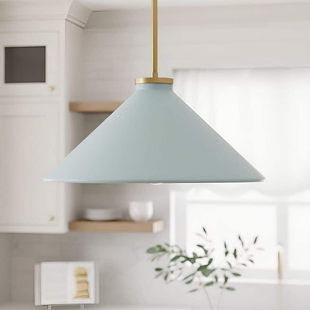 Quoizel Bradbury 100-Watt 1-Light Brushed Gold Pendant Light with