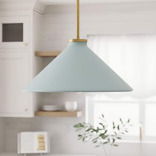 Quoizel Bradbury 100-Watt 1-Light Brushed Gold Pendant Light with