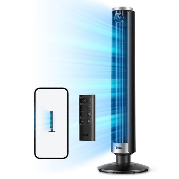 DREO FlexCruiser 42 in. 9 fan speeds Tower Fan in Black with Adjustable ...